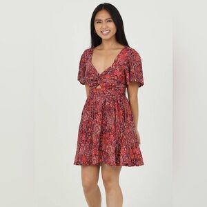Floral Red Dress